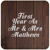 First Year As Mr & Mrs Matthews - Drink Coaster D
