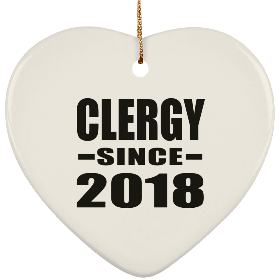 Clergy Since 2018 - Heart Ornament