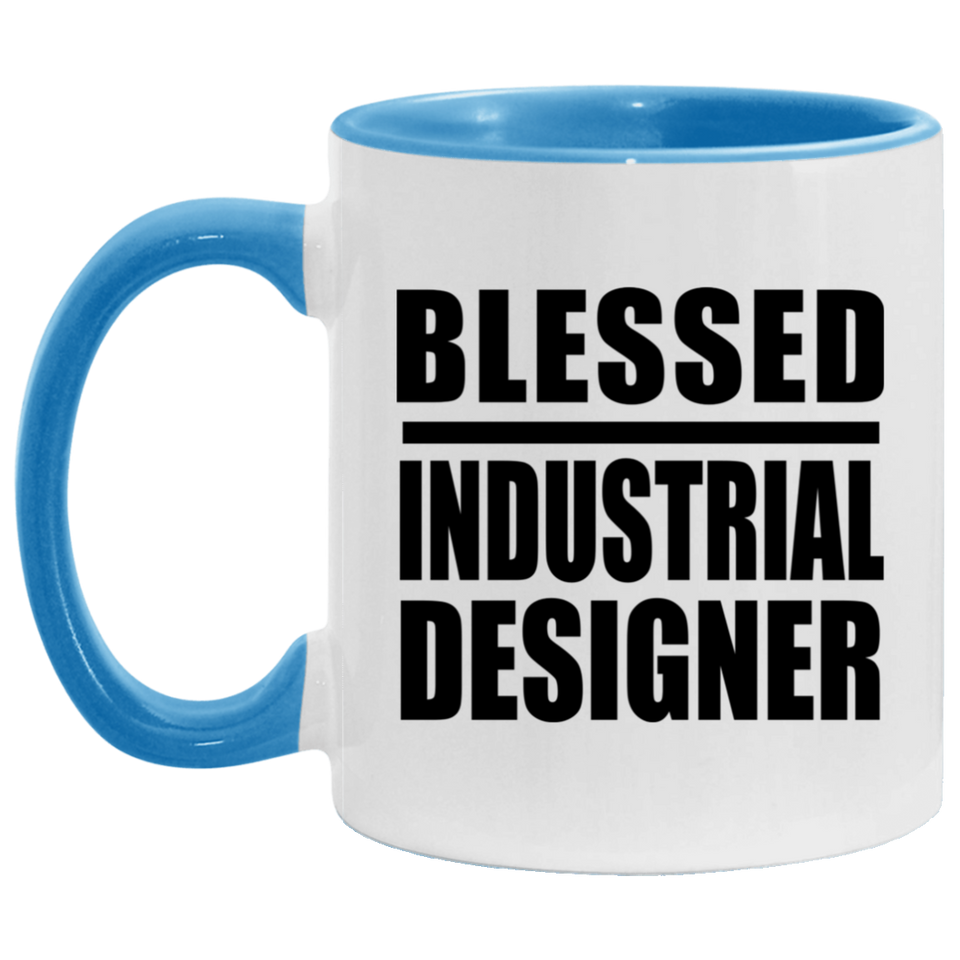 Blessed Industrial Designer - 11oz Accent Mug Blue