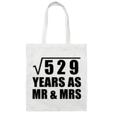 23rd Anniversary Square Root of 529 Years As Mr & Mrs - Tote Bag White