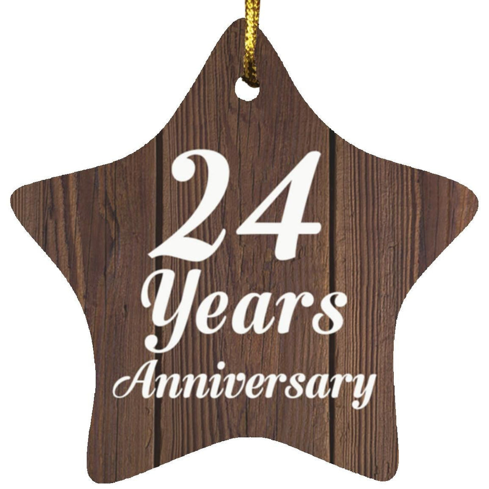 24th Anniversary 24 Years Anniversary - Star Ornament D