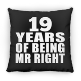 19th Anniversary 19 Years Of Being Mr Right - Throw Pillow Black