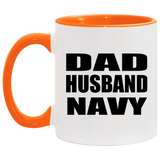Dad Husband Navy - 11oz Accent Mug Orange
