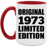 51st Birthday Original 1973 Limited Edition - 15oz Accent Mug Red