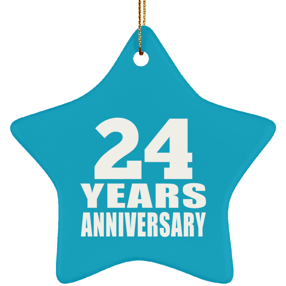 24th Anniversary 24 Years - Star Ornament