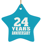 24th Anniversary 24 Years - Star Ornament