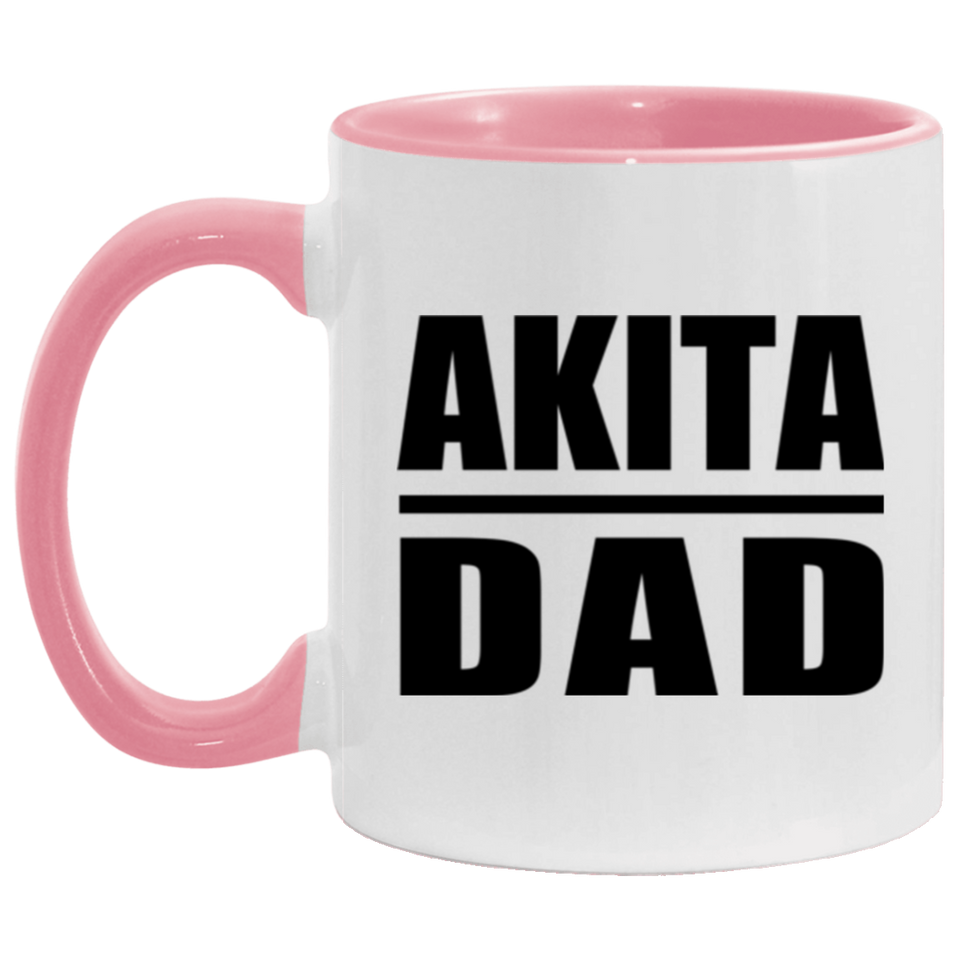 Akita Dad - 11oz Accent Mug Pink