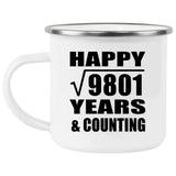 Happy 99th Anniversary Square Root of 9801 Years & Counting - 12oz Camping Mug