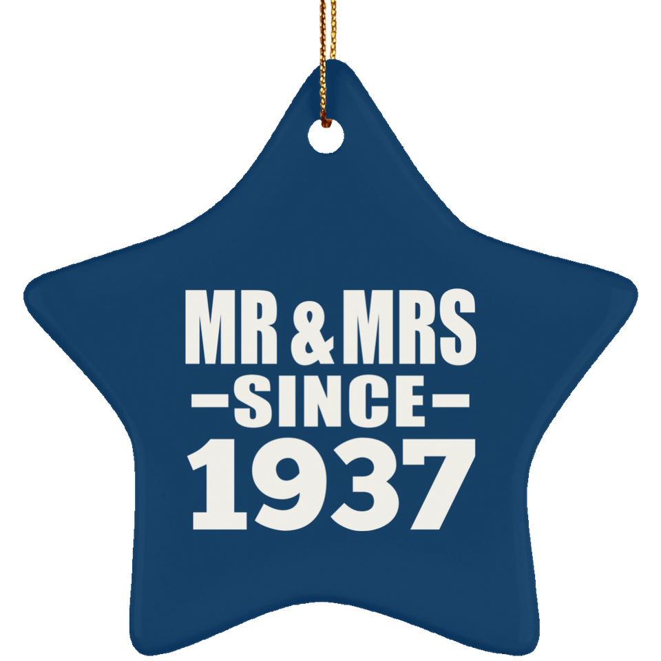 87th Anniversary Mr & Mrs Since 1937 - Star Ornament