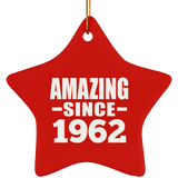 61st Birthday Amazing Since 1962 - Star Ornament