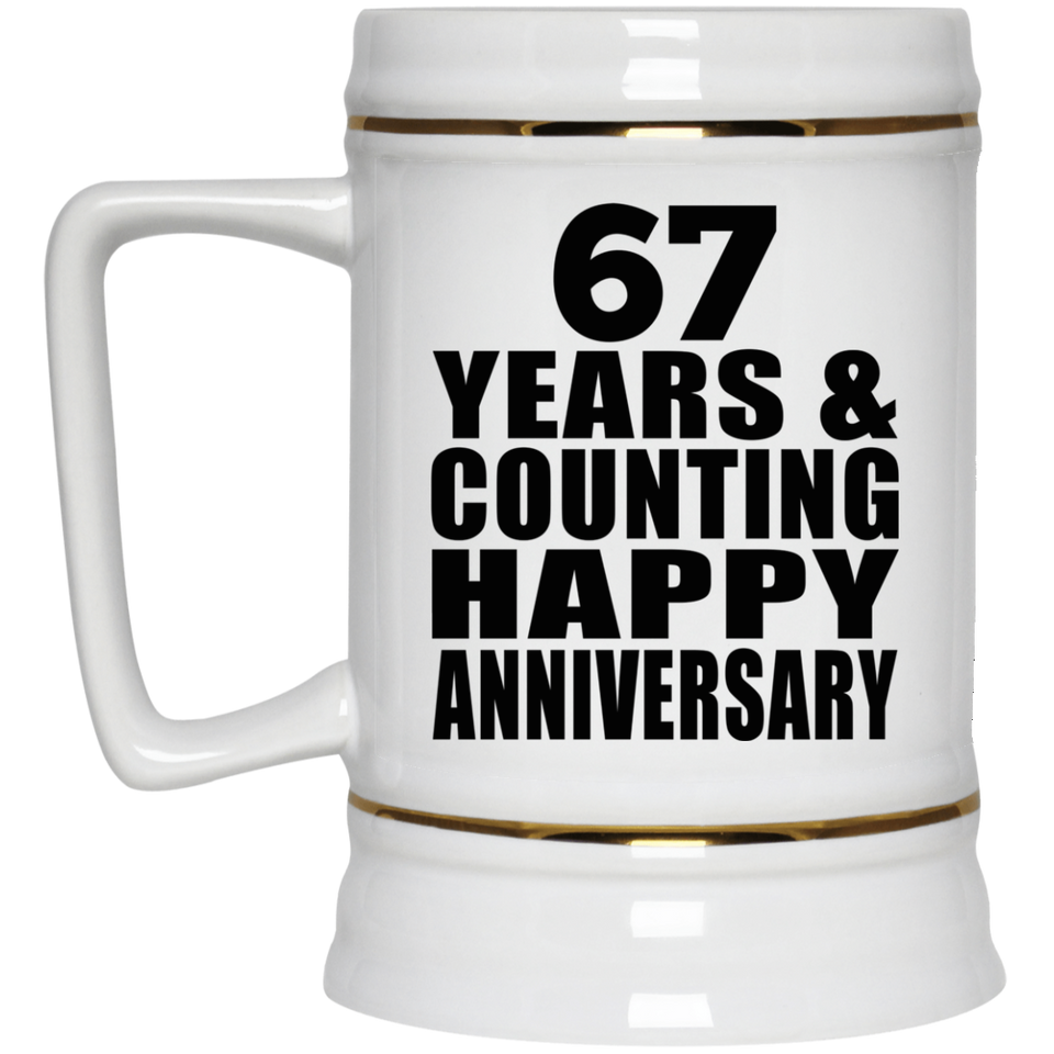 Happy 67th Anniversary 67 Years & Counting - Beer Stein