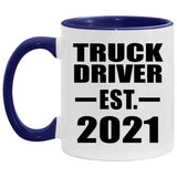 Truck Driver Established Est. 2021 - 11oz Accent Mug Purple