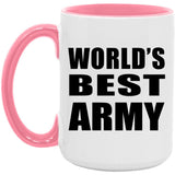 World's Best Army - 15oz Accent Mug Pink