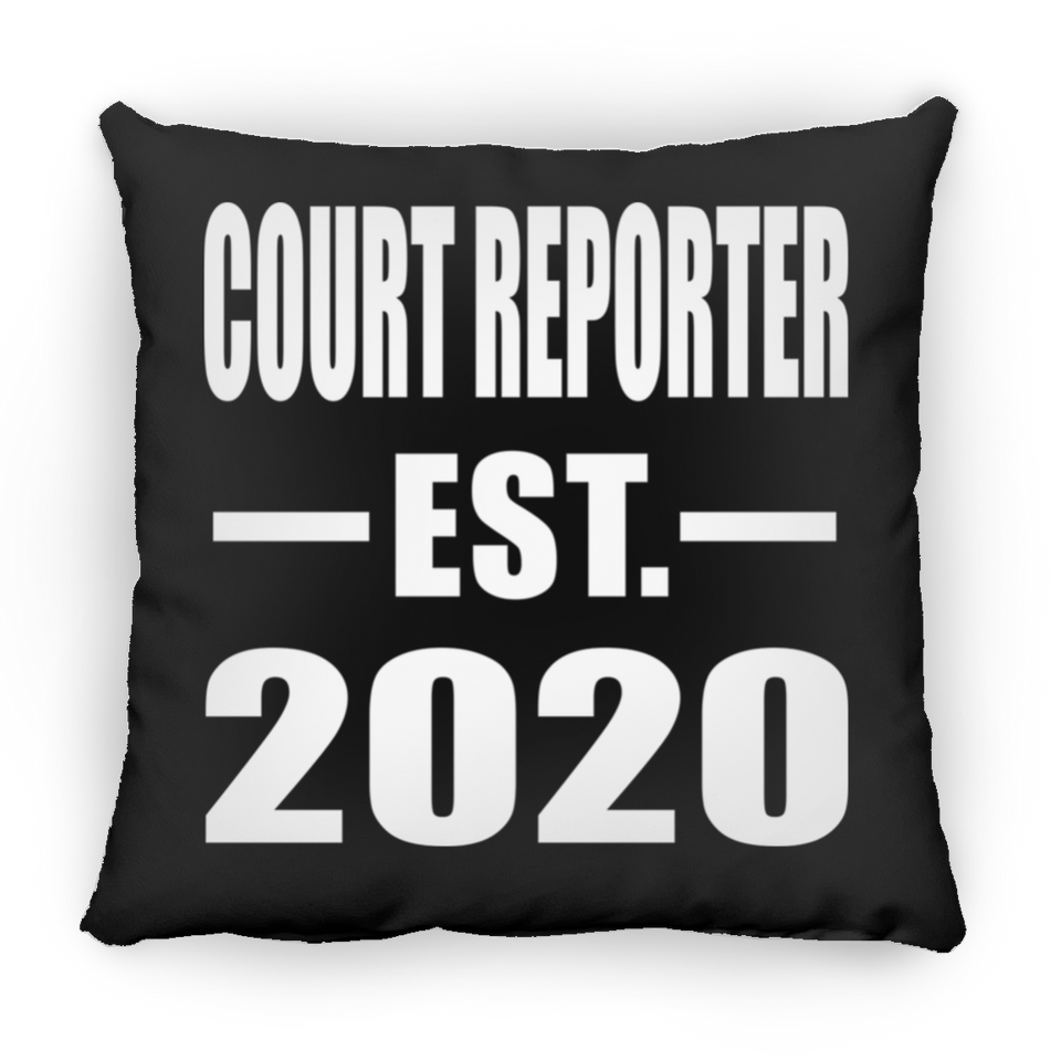 Court Reporter Established EST. 2020 - Throw Pillow Black