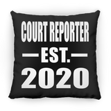 Court Reporter Established EST. 2020 - Throw Pillow Black