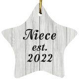 Niece Established Est. 2022 - Star Ornament F