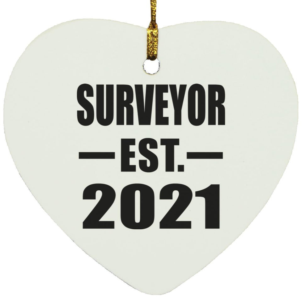 Surveyor Established EST. 2021 - Heart Ornament