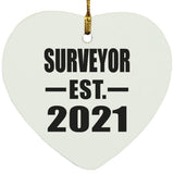 Surveyor Established EST. 2021 - Heart Ornament