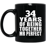 34th Anniversary 34 Years Of Being Mr Perfect - 11 Oz Coffee Mug Black