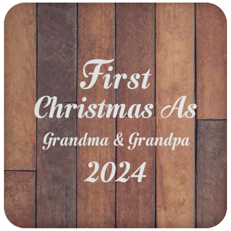 First Christmas As Grandma & Grandpa 2024 - Drink Coaster E