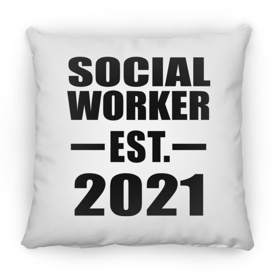 Social Worker Established EST. 2021 - Throw Pillow