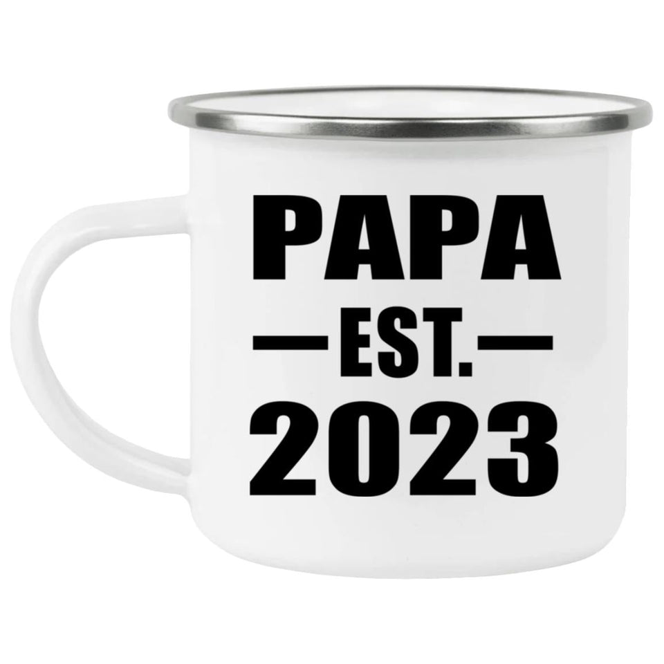 Papa Established EST. 2023 - 12oz Camping Mug