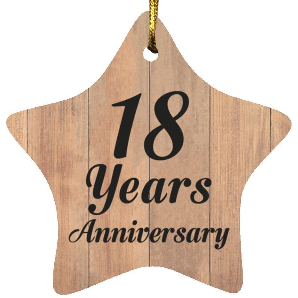 18th Anniversary 18 Years Anniversary - Star Ornament C