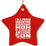 Proud Executive Assistant Mom Of Awesome Son - Star Ornament
