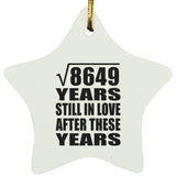 93rd Anniversary Square Root of 8649 Years Still In Love - Star Ornament