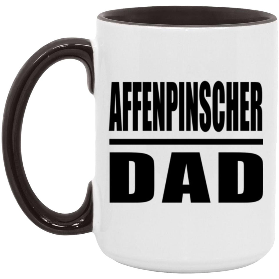 Affenpinscher Dad - 15oz Accent Mug Black