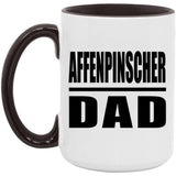 Affenpinscher Dad - 15oz Accent Mug Black