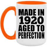 104th Birthday Made In 1920 Aged to Perfection - 15oz Accent Mug Orange