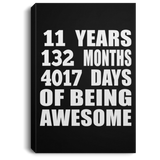11th Birthday 11 Years 132 Months 4017 Days Of Awesome - Canvas Portrait
