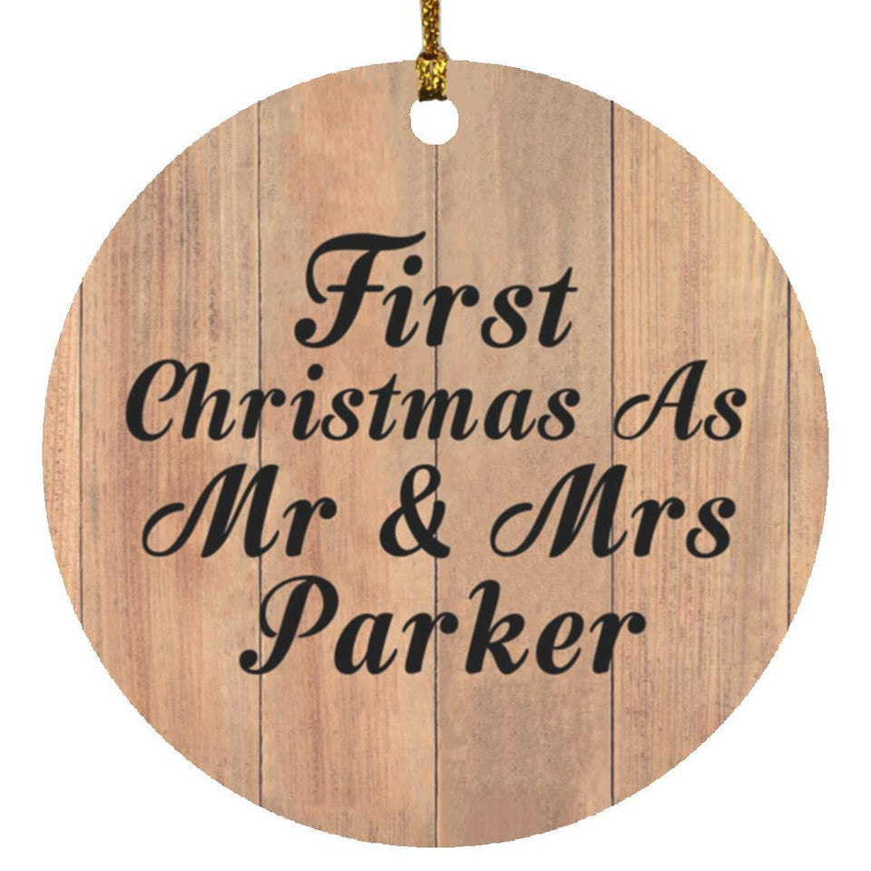First Christmas As Mr & Mrs Parker - Circle Ornament C