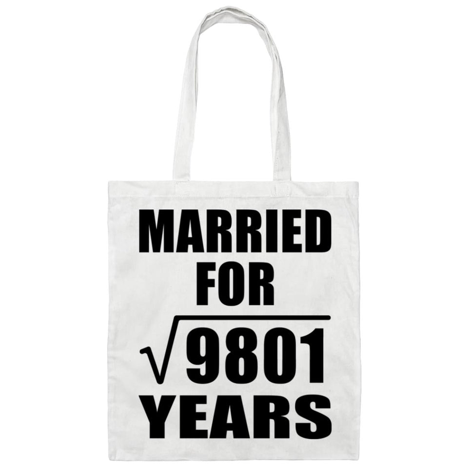 99th Anniversary Married For Square Root of 9801 Years - Tote Bag White