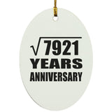 89th Anniversary Square Root of 7921 Years Anniversary - Oval Ornament