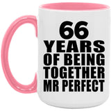 66th Anniversary 66 Years Of Being Mr Perfect - 15oz Accent Mug Pink
