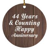Happy 44th Anniversary 44 Years & Counting - Circle Ornament D