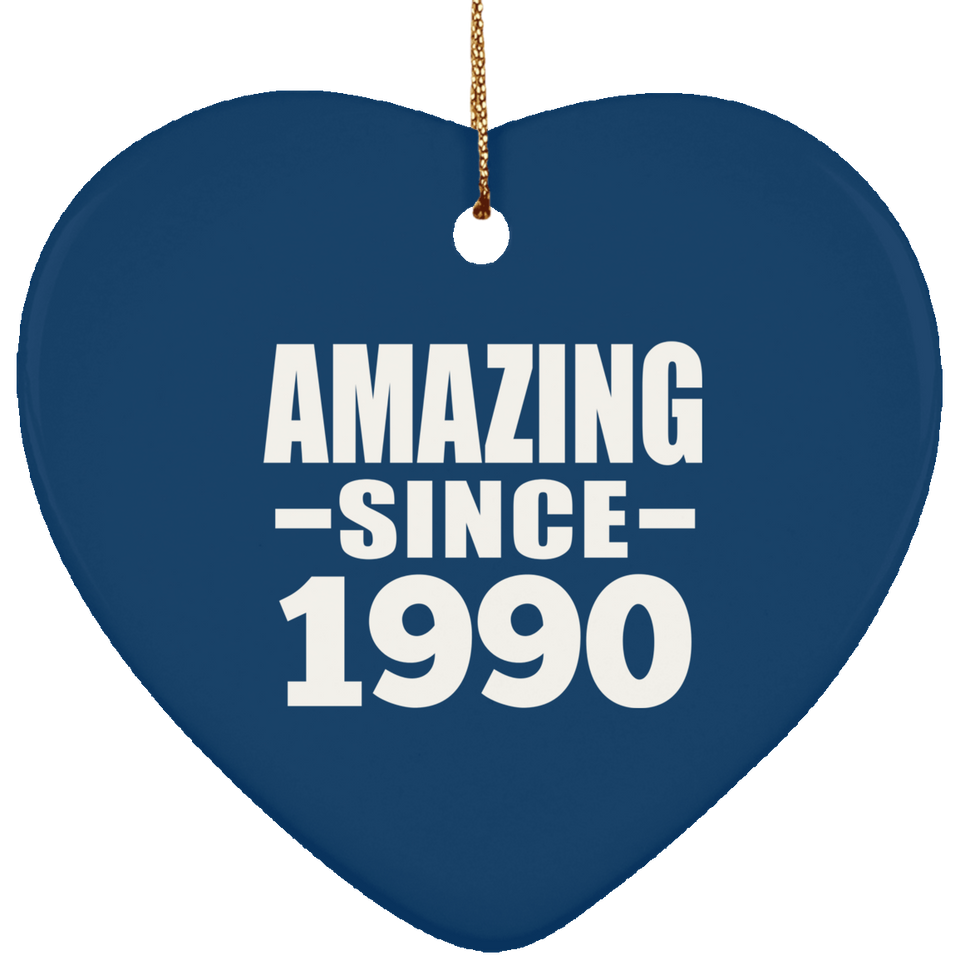 34th Birthday Amazing Since 1990 - Heart Ornament