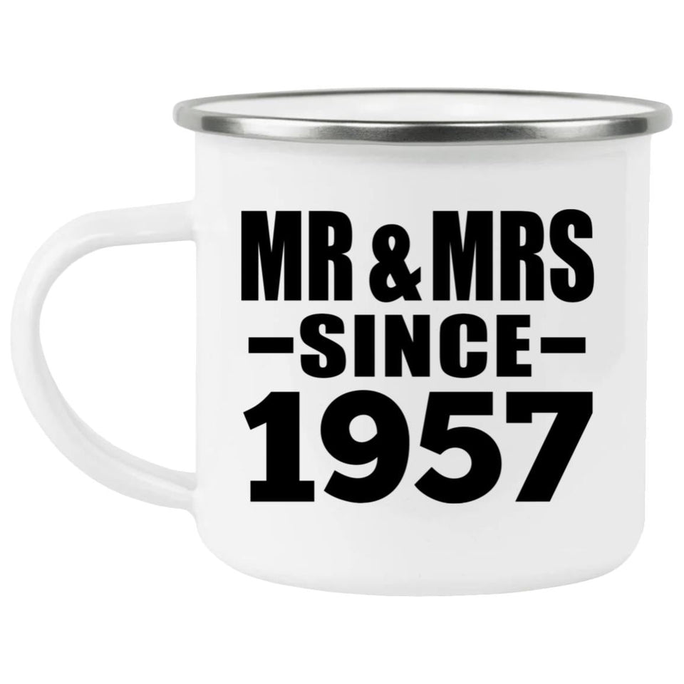 67th Anniversary Mr & Mrs Since 1957 - 12oz Camping Mug