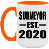 Surveyor Established EST. 2020 - 15oz Accent Mug Orange