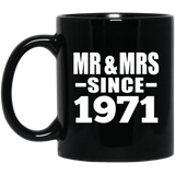 53rd Anniversary Mr & Mrs Since 1971 - 11 Oz Coffee Mug Black