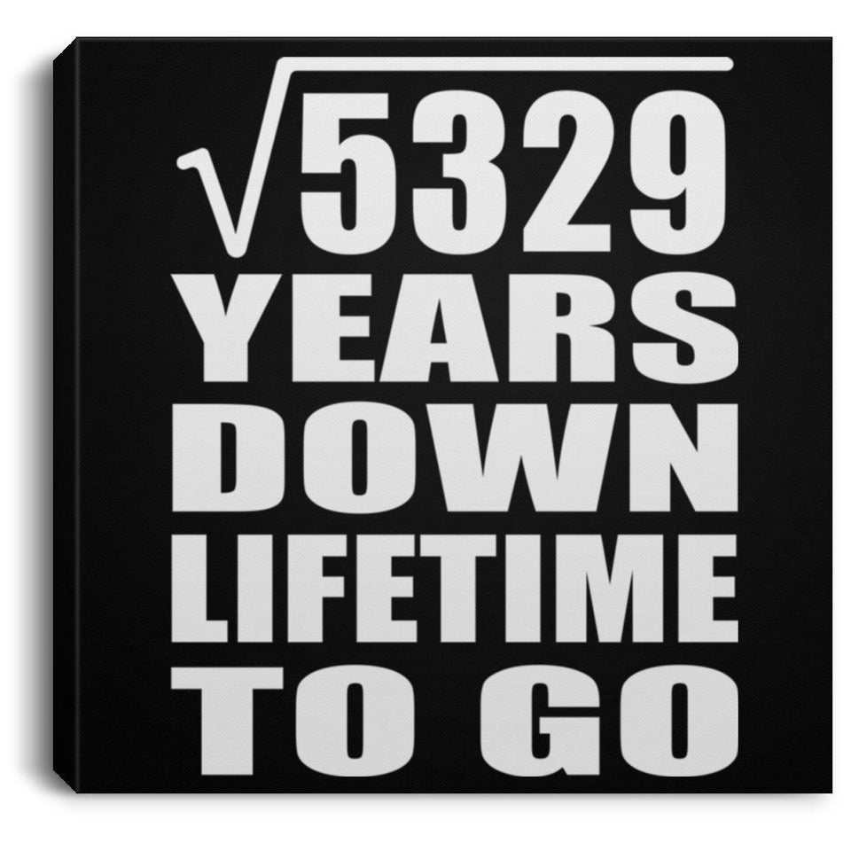 73rd Anniversary Square Root of 5329 Years Lifetime To Go - Canvas Square