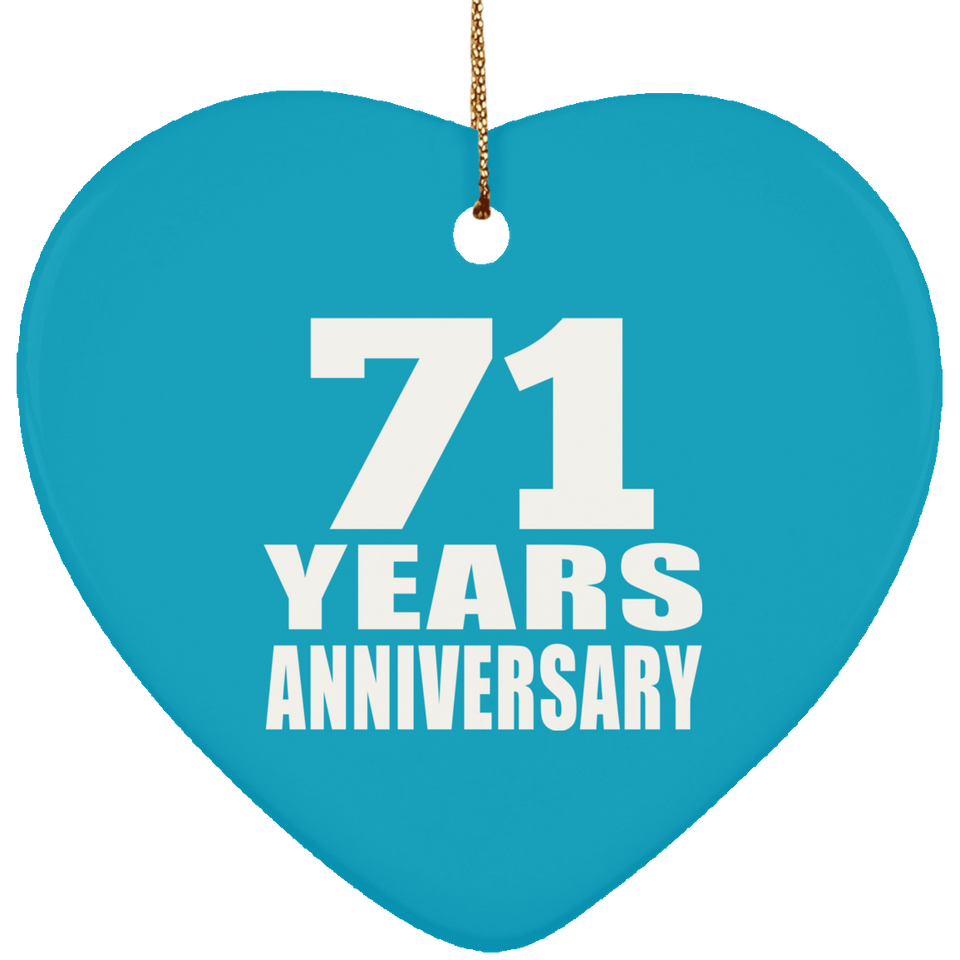 71st Anniversary 71 Years - Heart Ornament