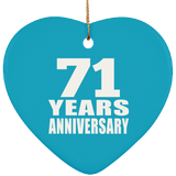 71st Anniversary 71 Years - Heart Ornament