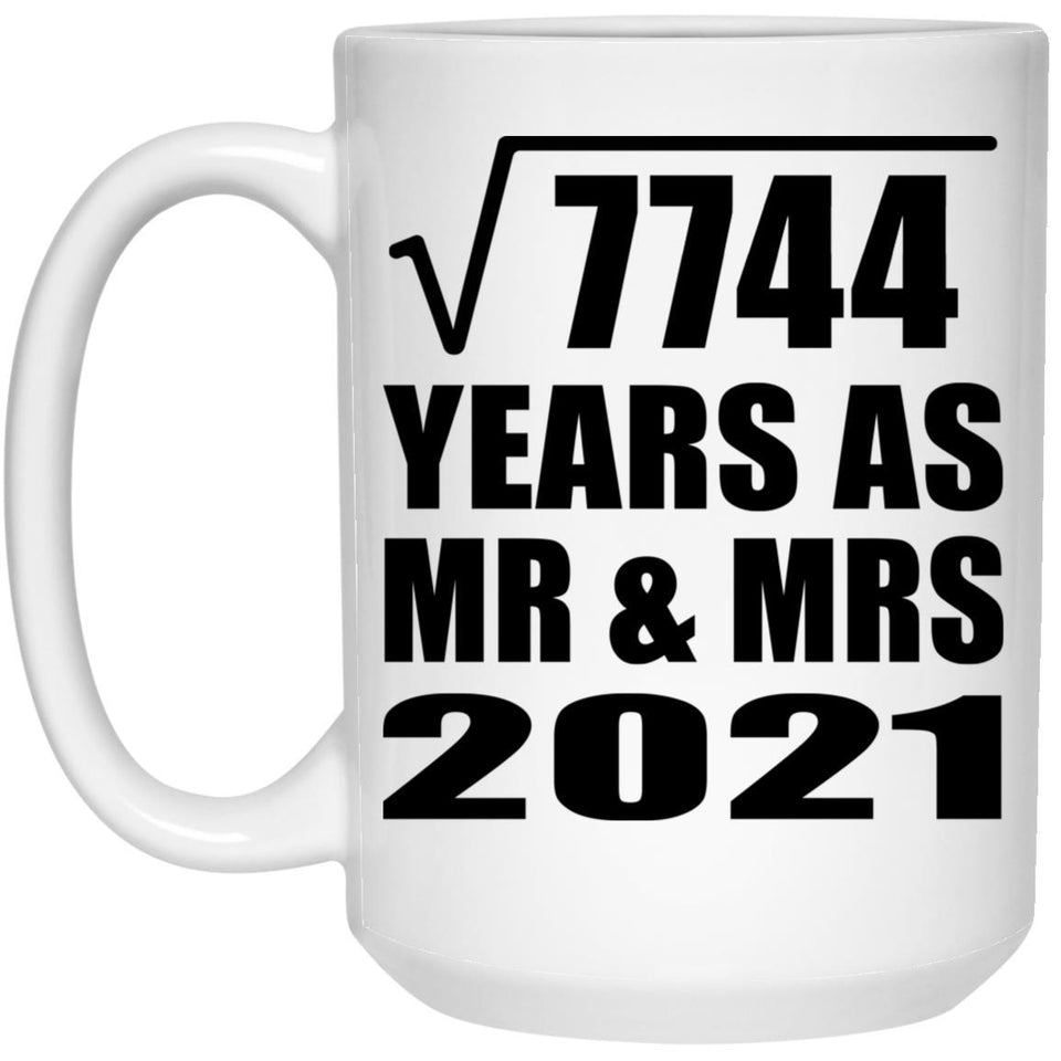 88th Anniversary Square Root of 7744 Years As Mr & Mrs 2021 - 15oz Coffee Mug