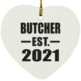 Butcher Established EST. 2021 - Heart Ornament
