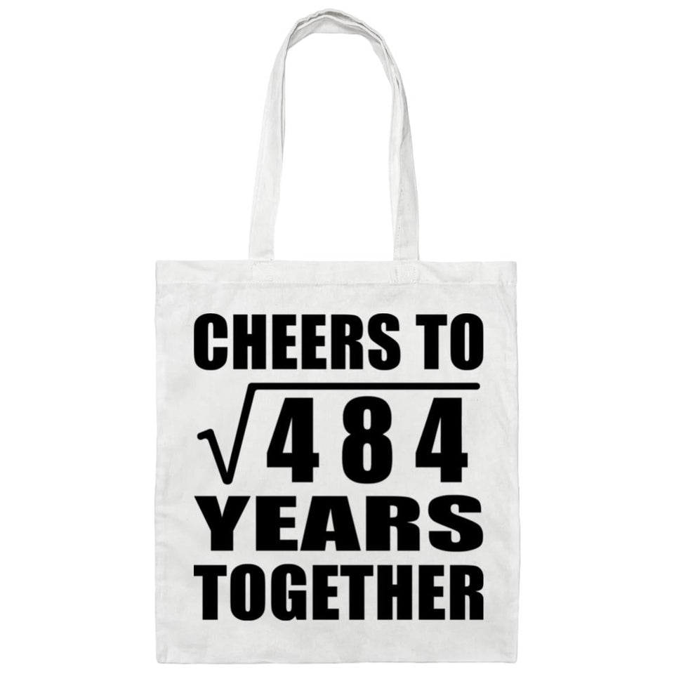 22nd Anniversary Cheers To Square Root of 484 Years Together - Tote Bag White
