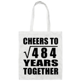 22nd Anniversary Cheers To Square Root of 484 Years Together - Tote Bag White