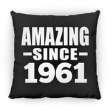 63rd Birthday Amazing Since 1961 - Throw Pillow Black